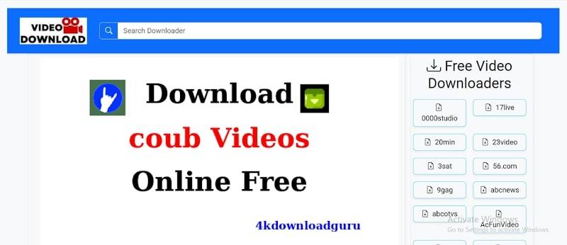 4kDownloadGuru Coub video tool