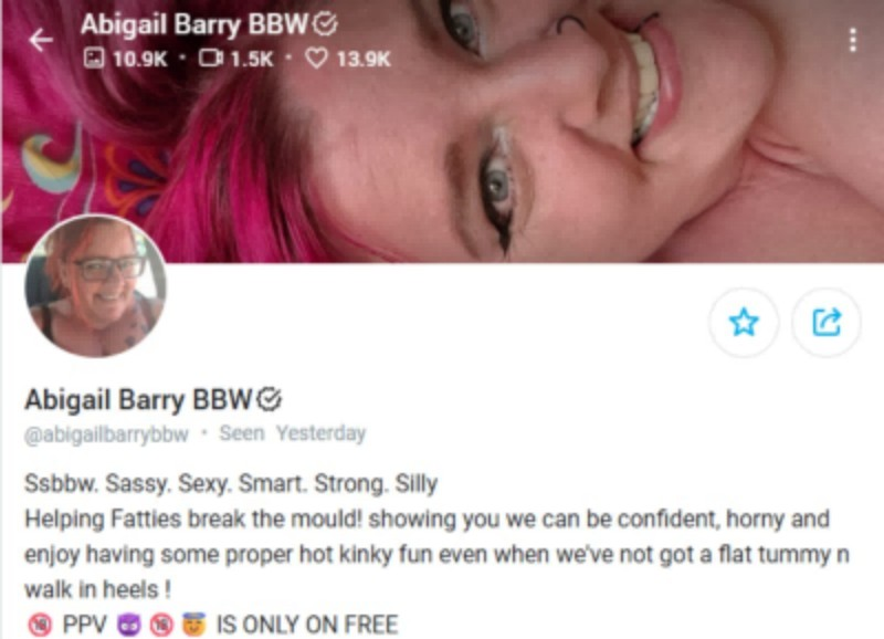 bbw creator profile abigail barry