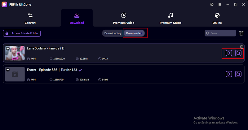 access downloaded fanvue videos