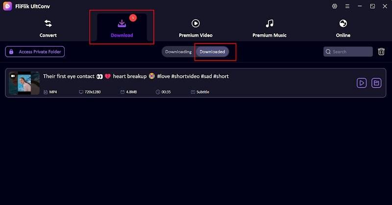 access downloaded sendvid file