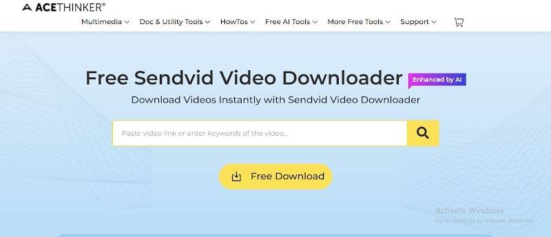 acethinker sendvid video download