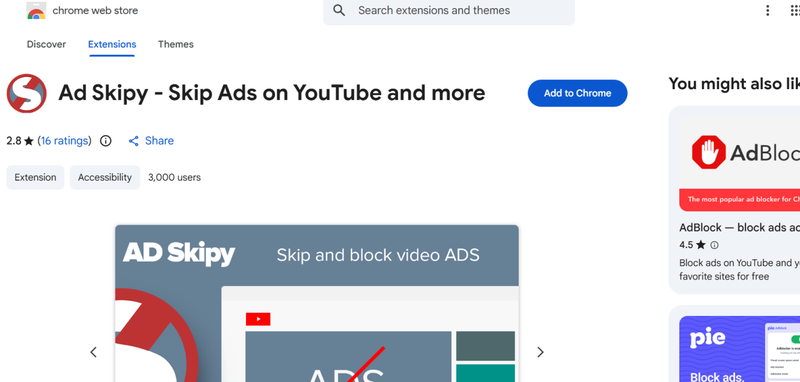 Ad Skipy Extension