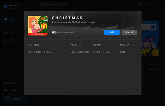 Add Amazon Music Songs to Tunepat