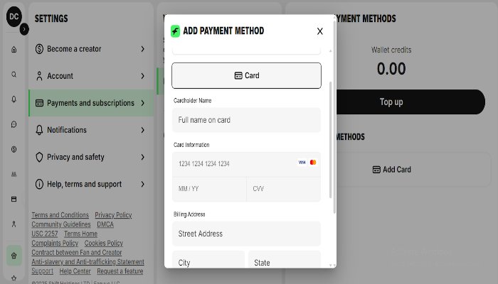 add bank or payment method