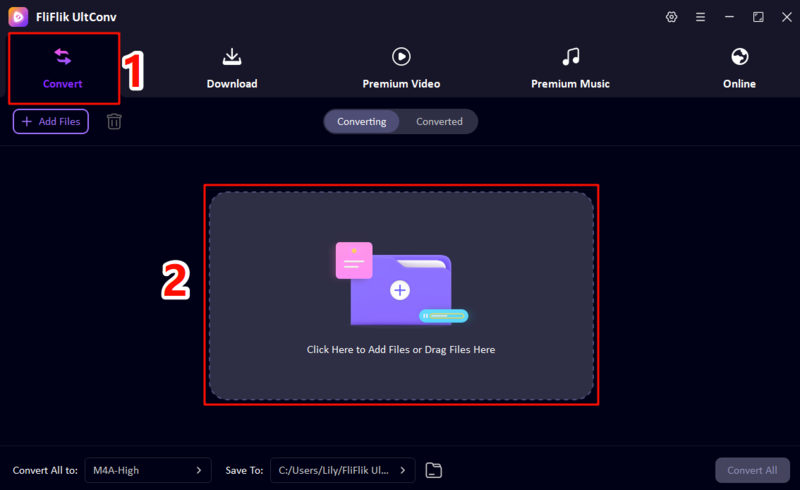add m4a file in ultconv