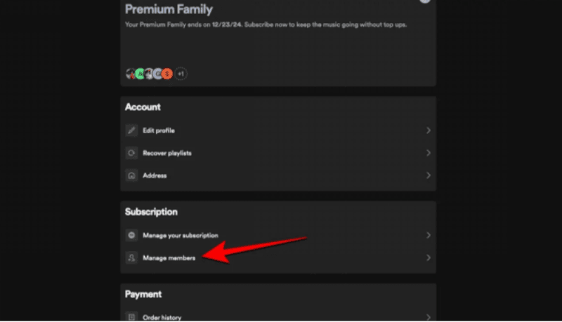 add member to your spotify family plan