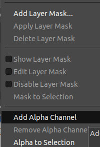 alpha mode in gimp