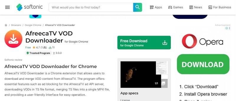 afreecatv vod downloader chrome
