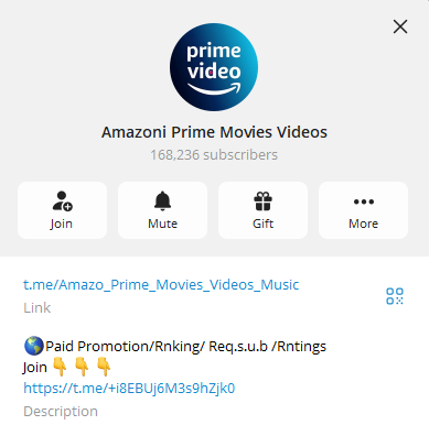 Telegram Movie Channel Amazoni Prime Movies Videos