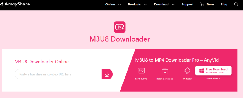 amoyshare online m3u8 downloader