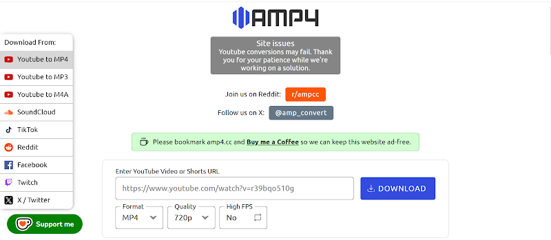 AMP4 CC YouTube to WebM