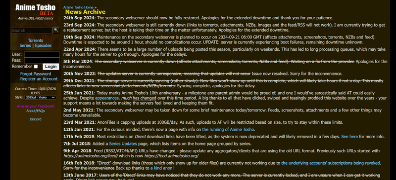 Anime Tosho Torrent Index