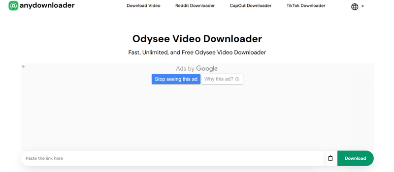 Anydownloader Odysee Video Download Page