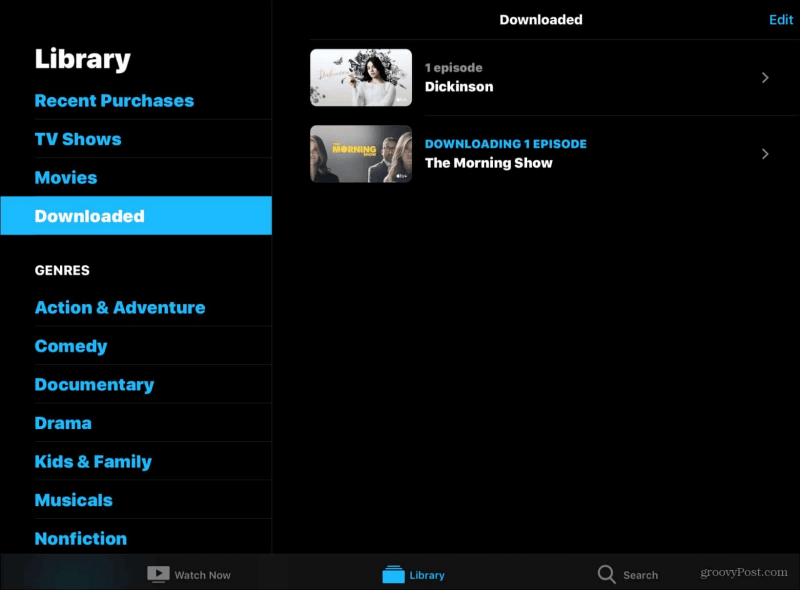 view downloaded apple tv+ videos in the mac apple tv app