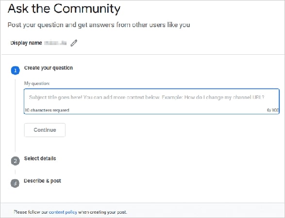Ask question in community