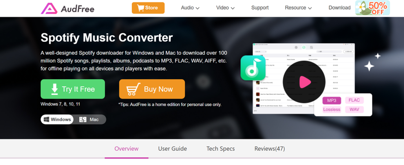 Audfree Spotify Music Converter Interface