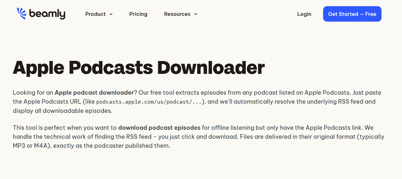 Beamly Apple Podcasts Downloader