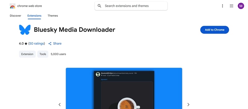 bluesky media downloader chrome