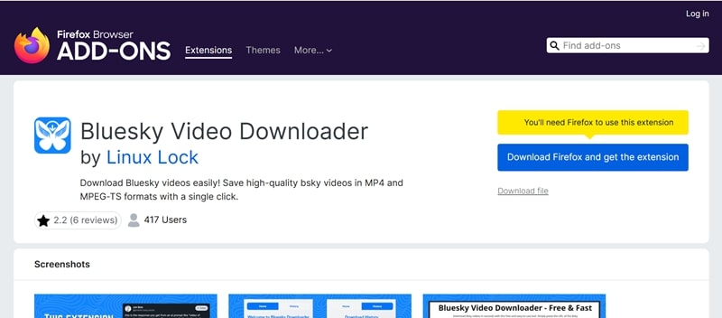 bluesky video downloader firefox
