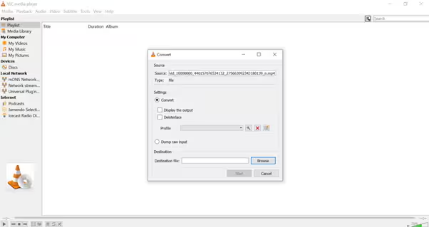 Browse Output Folder in Vlc Converter
