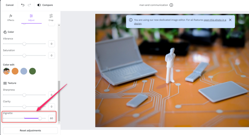 Vignette Effect on Canva