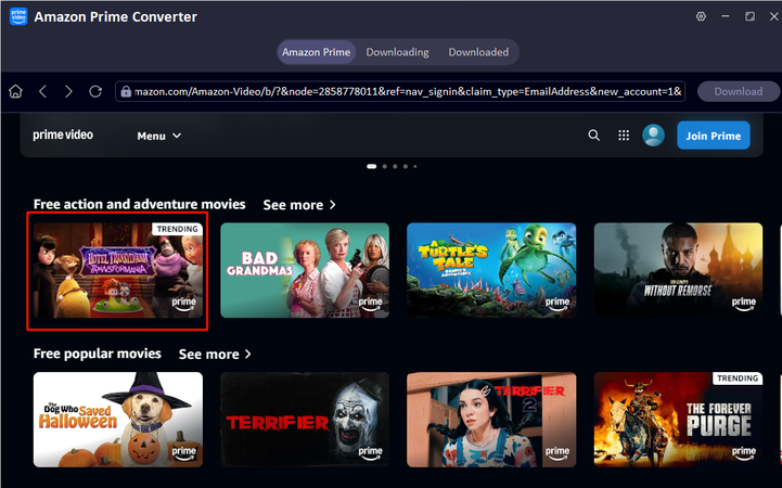 Choose Amazon Prime Movie