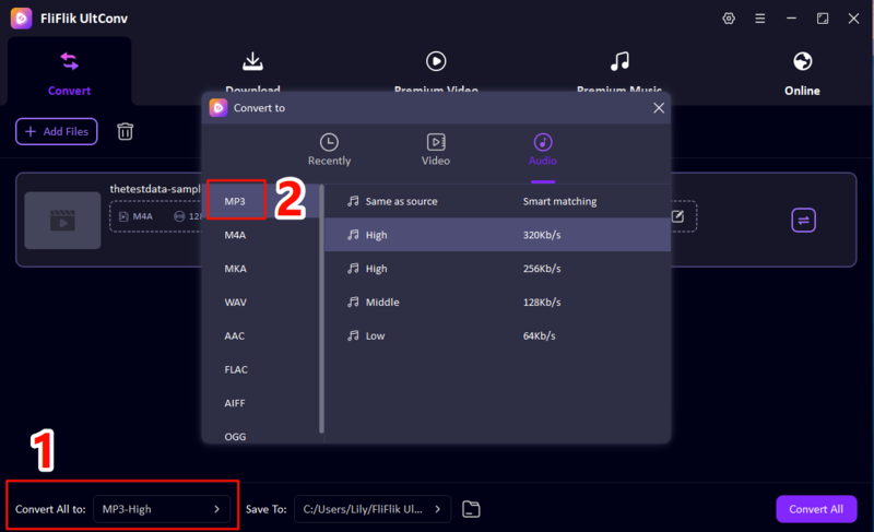choose convert format