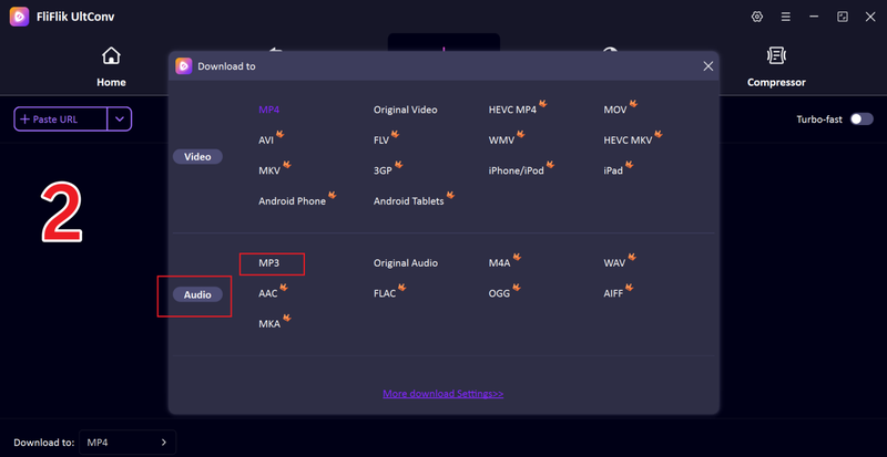 choose mp3 format in ultconv reddit converter
