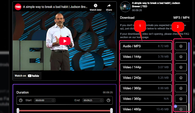 Choose the Video Format