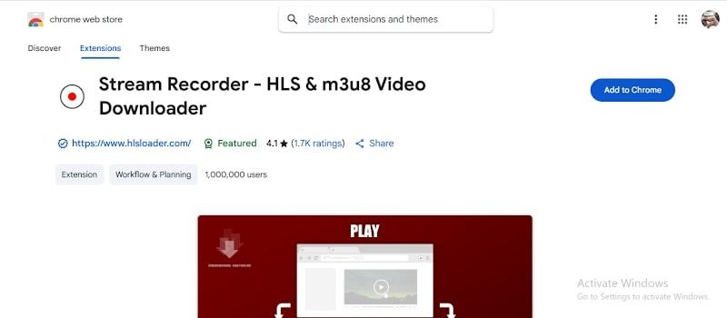 Chrome Stream Recorder extension