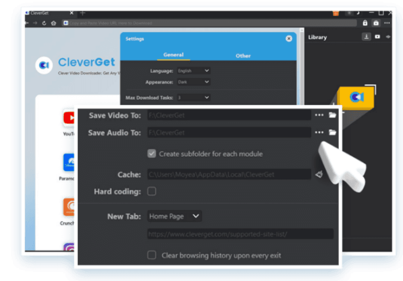 set download preferences in cleverget roku downloader