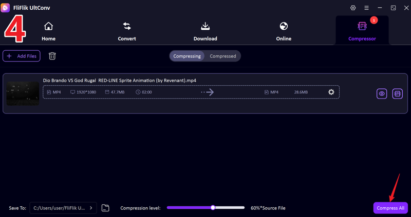 Click Compress All in Ultconv