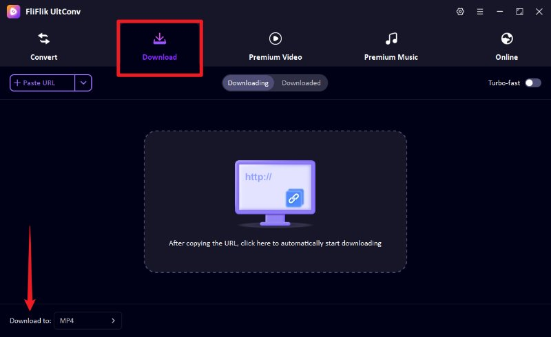 Ultconv Video Downloader Main Interface