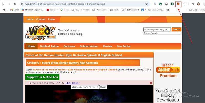 Click Extension Download Arrow