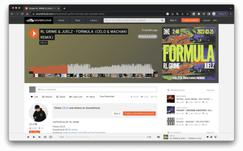 extract soundcloud artwork using extension