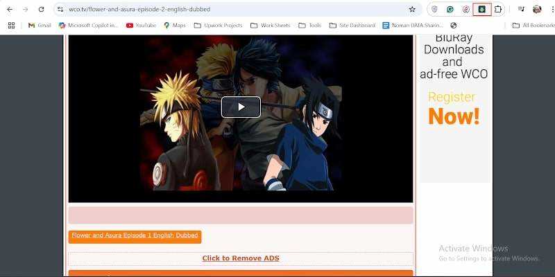 Click Extension Toolbar Icon
