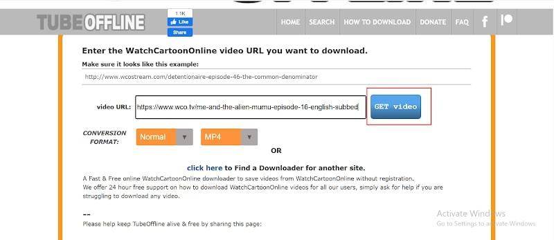 Click Get Video Button