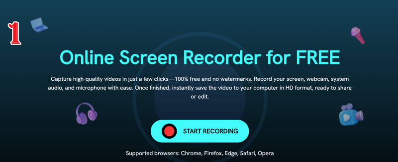 Click Start Recording Homepage