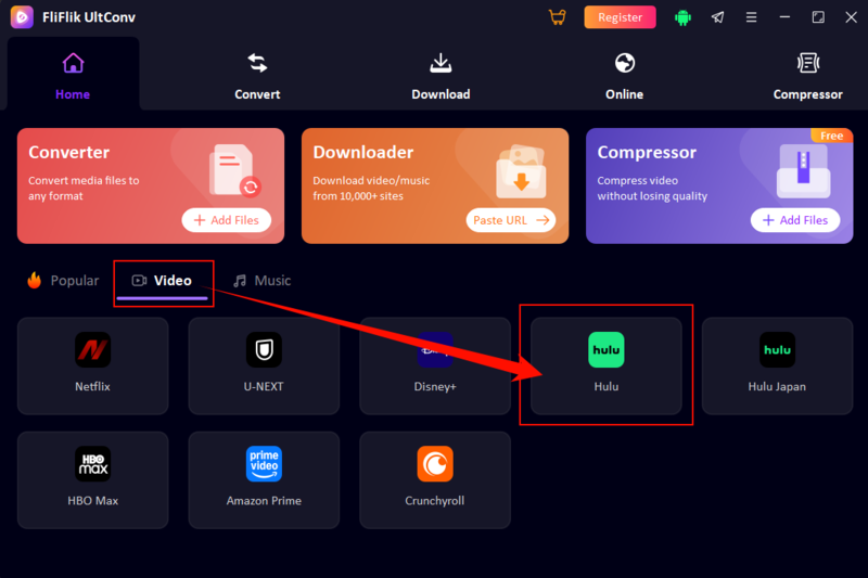 Open Hulu Converter Inside Ultconv