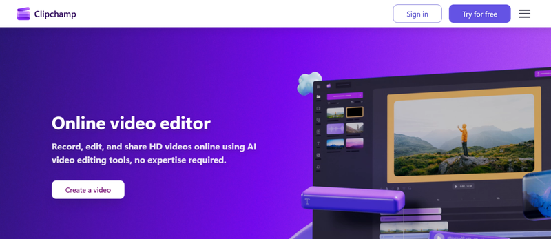 Clipchamp Video Editor Interface