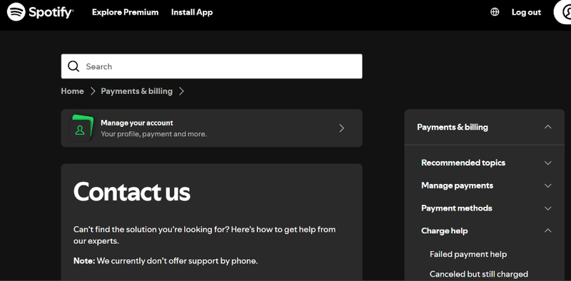 Contact Spotify Support