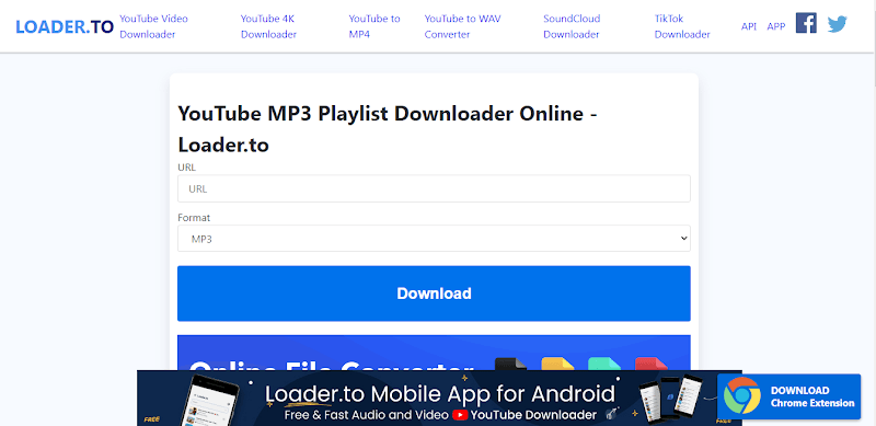 Convert YouTube to FLAC with Loader