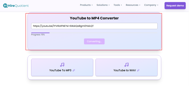 Convert Youtube Video in Hirequotient