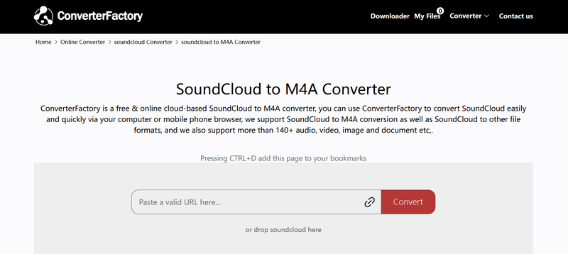 Converterfactory Soundcloud to M4a Online Converter