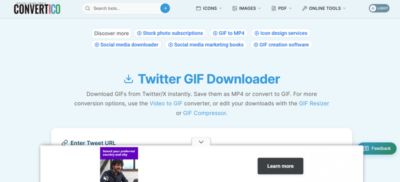 Convertico Twitter Gif Downloader