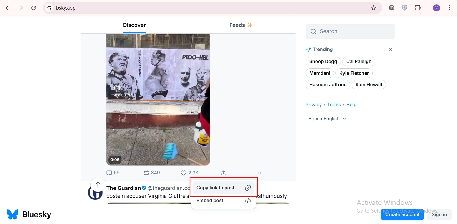 copy bluesky media url