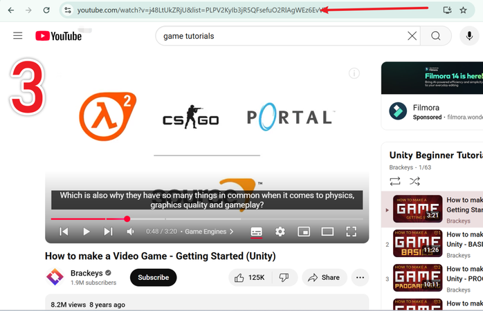 Copy Game Tutorial Video from Youtube