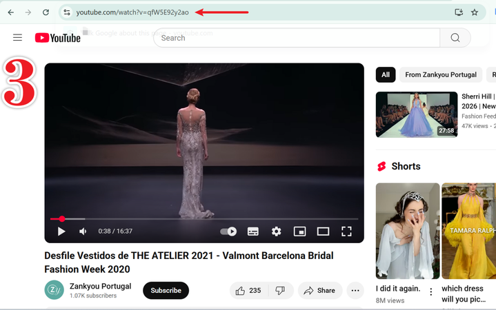 Copy Link from Youtube Address Bar