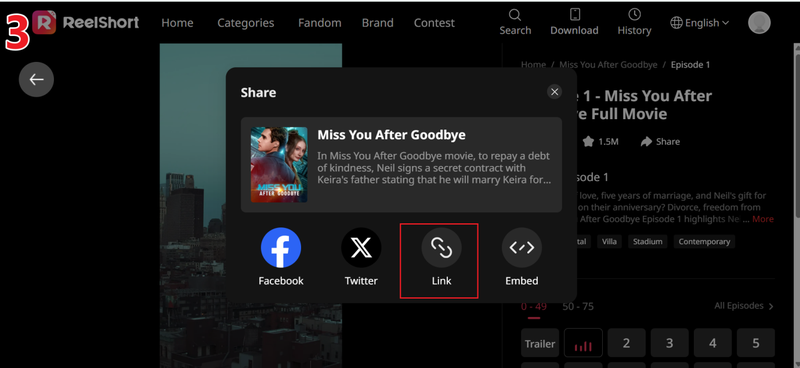 Copy Reelshort Link
