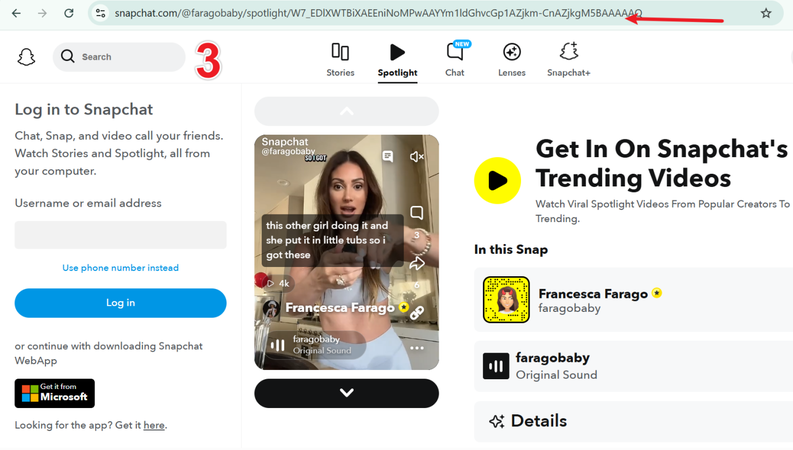 Copy Snapchat Video Url